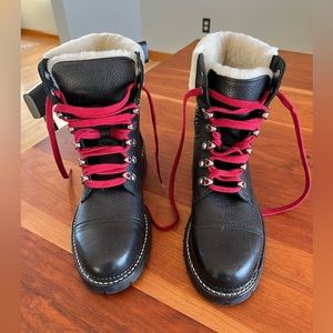 Black shearling Frye snow boots - brand new!